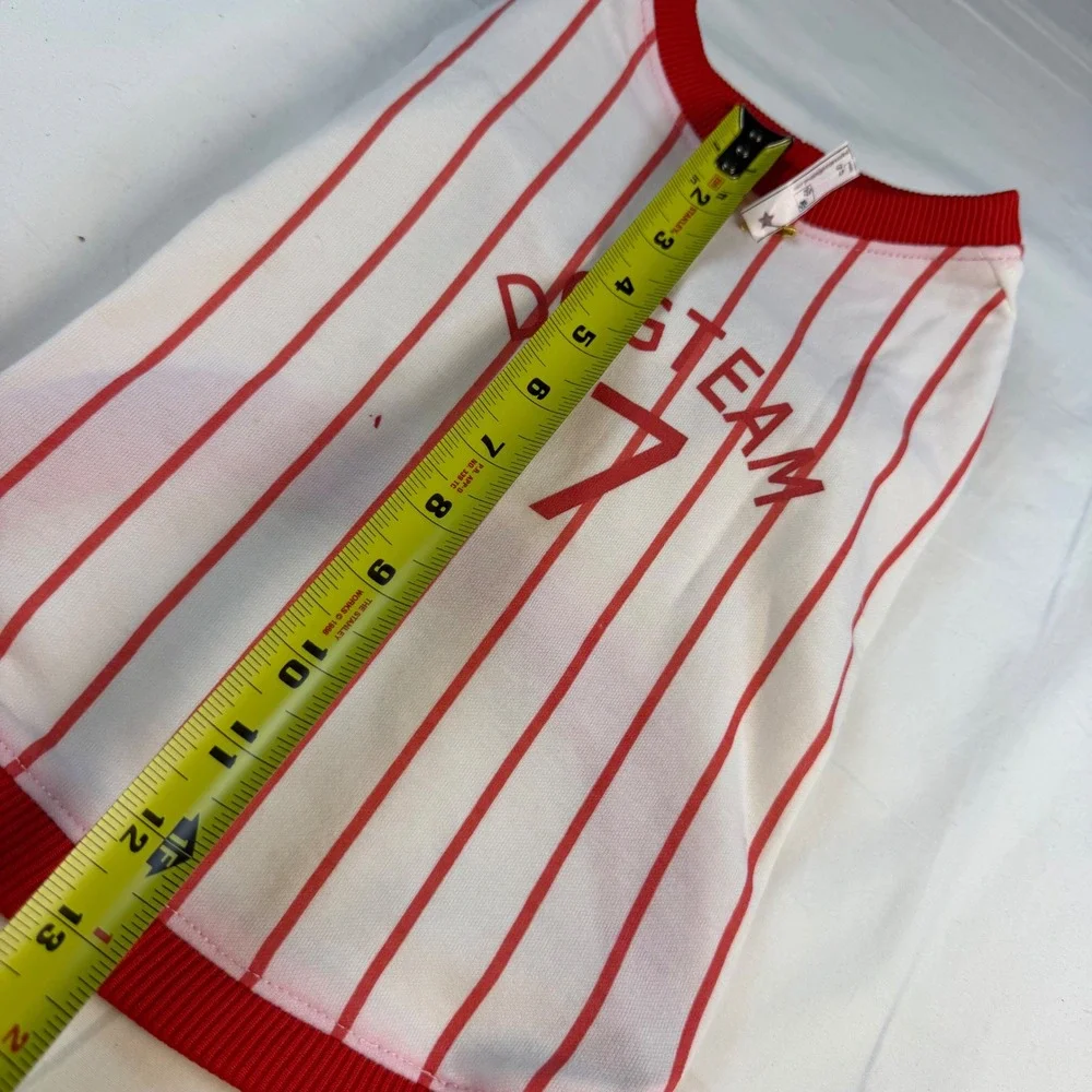 Boutique Dog Jersey Pet Large White Red Pinstripe Baseball Dogteam 7 Good